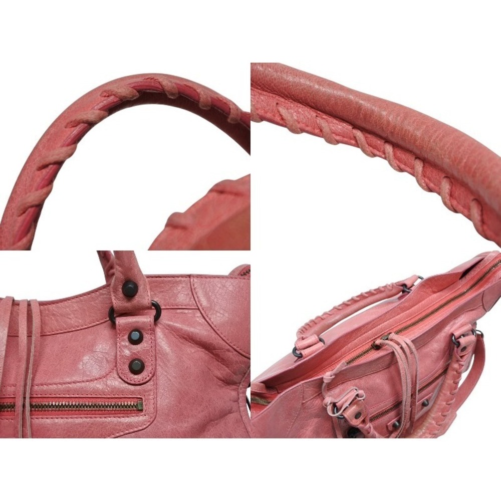 BALENCIAGA The Giant City handbag pink leather attached mirror - Picture 4 of 10